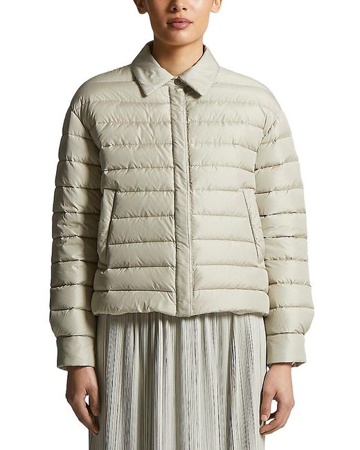Peserico Gray Collared Puff Jacket