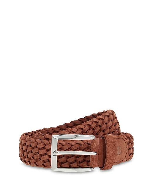 Boggi Brown Suede Braided Belt for men