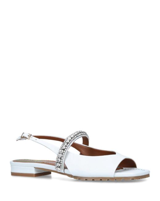 white flat slingback sandals
