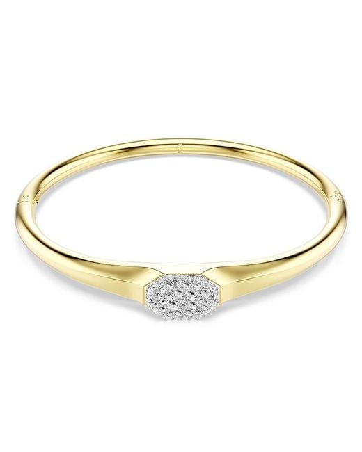 Swarovski Metallic Dextera Pave Crystal Cluster Bangle Bracelet