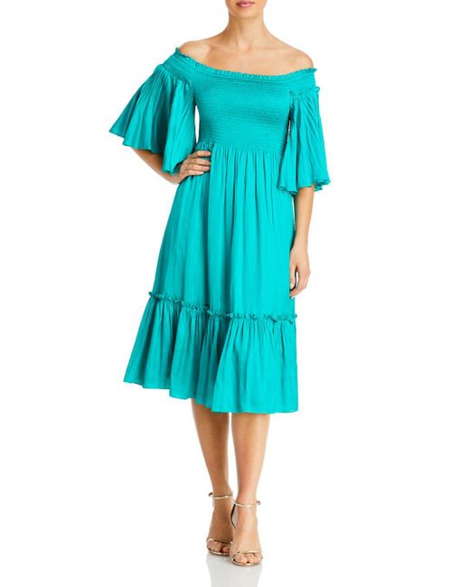 Kobi Halperin Synthetic Andrea Smocked Midi Dress in Blue | Lyst Canada
