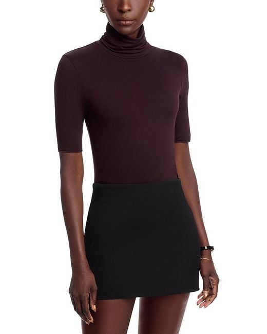 Majestic Filatures Purple Mock Neck Tee