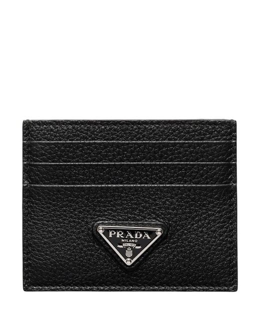 Prada Black Leather Card Holder for men