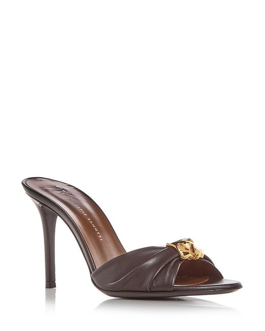 Giuseppe Zanotti Brown Clandestino Nugget Slide Sandals