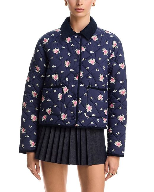 LoveShackFancy Blue Norinda Quilted Jacket