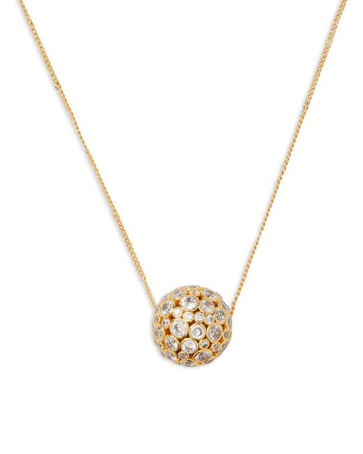 Kate Spade On The Dot Pavé Sphere Pendant Necklace In Gold Tone in