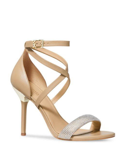 MICHAEL Michael Kors Leather Astrid Ankle Strap High Heel Sandals in ...