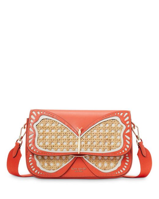Kate Spade Leather Buddie Butterfly Medium Shoulder Bag in Red Lyst