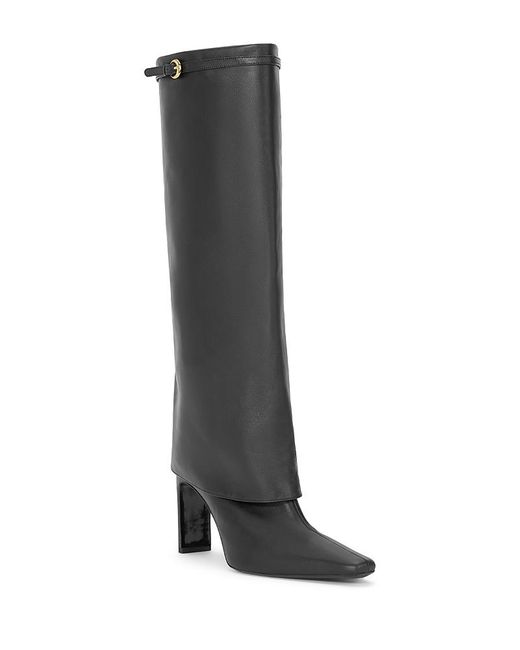 Staud Black Wally Foldover Cuff High Heel Boots