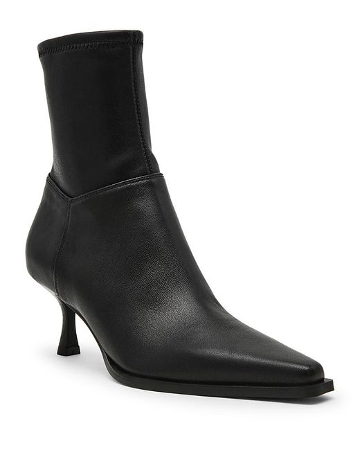 Steve Madden Black Stasia Mid Heel Ankle Boots