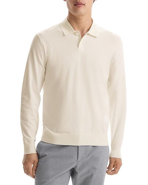 Theory White Goris Collared Sweater for men