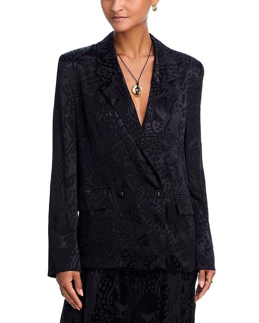 FARM Rio Leopard Jacquard Blazer in Blue | Lyst