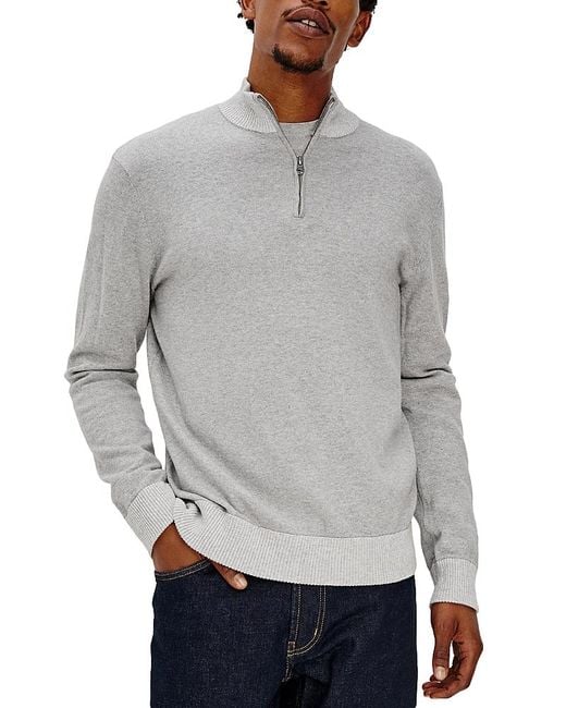 Rails Gray Waylon Quarter Zip Sweater for men