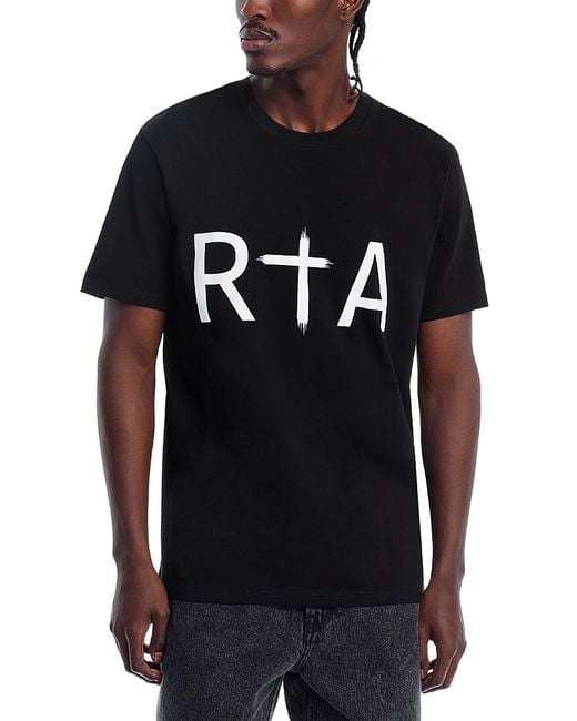 RTA Black Logo Tee for men