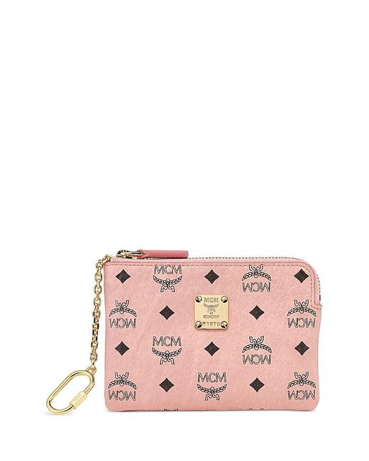 MCM Pink Aren Visetos Card Case