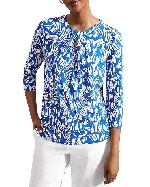 Hobbs Blue Julia Printed Top