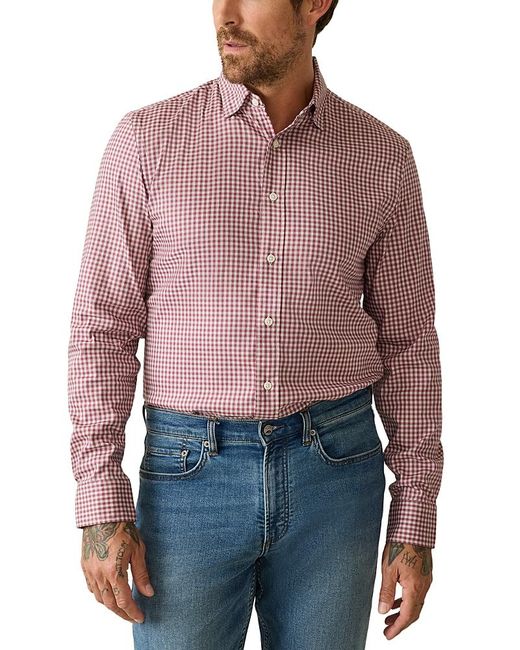 Faherty Brand Red The Movement Long Sleeve Button Down Shirt for men