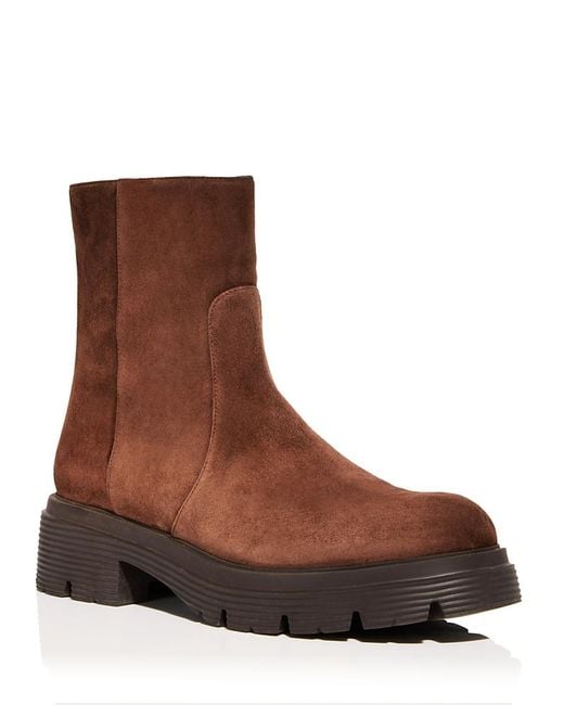 Stuart Weitzman Brown Husdon Lite Zip Booties