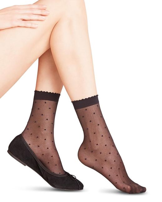Falke Black Sheer Dot Ankle Socks