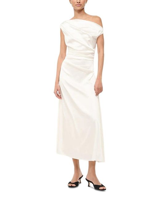 phare silk dress ivory STAUD Women's White Phare Silk Blend Dress