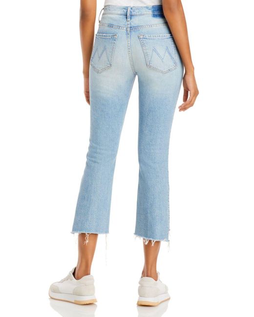 High Rise Crop Step Fray Bootcut Jeans 