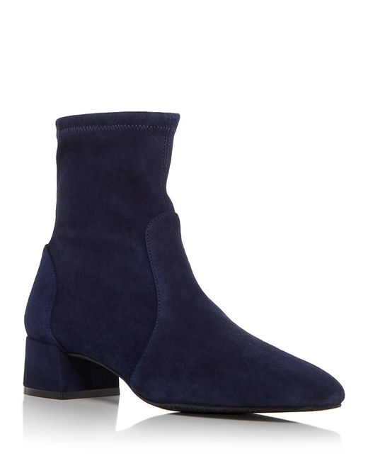 Stuart Weitzman Blue Maeve Block Heel Booties