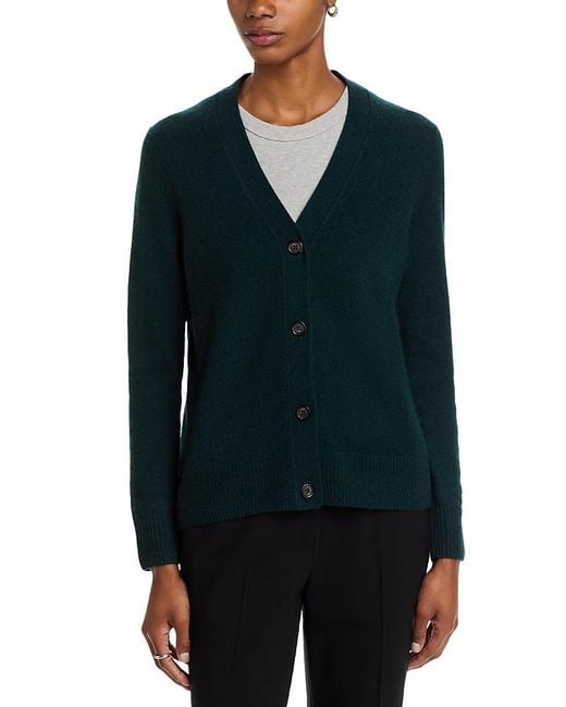 C by Bloomingdale's Cashmere Women's Blue Grandmother Cashmere V
