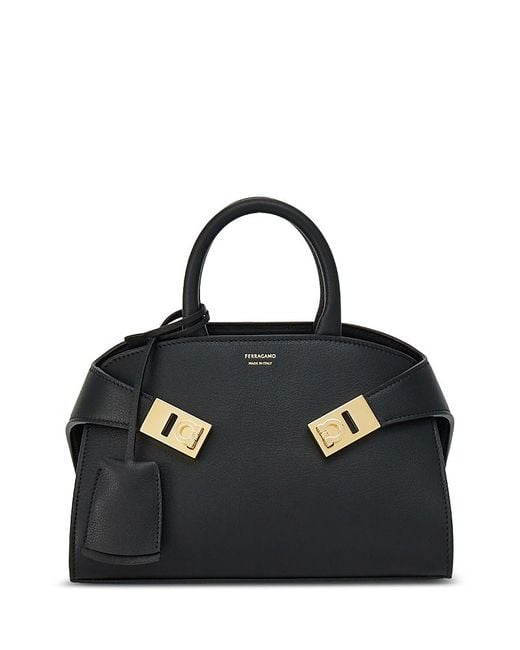 Ferragamo Black Hug Soft Mini Leather Crossbody