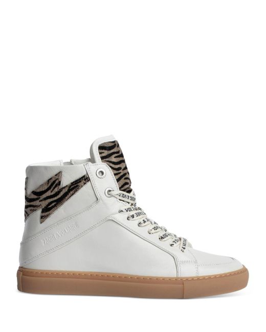 Zadig & Voltaire Zv1747 High Flash Zebra Print Calf Hair Accent High