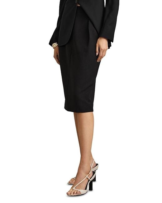 Reiss Black Gabi Tailored Skirt
