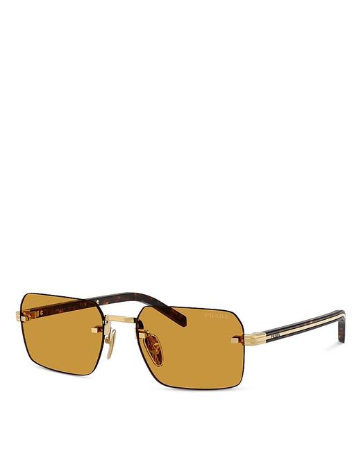 Prada Metallic Rectangular Sunglasses, 55Mm
