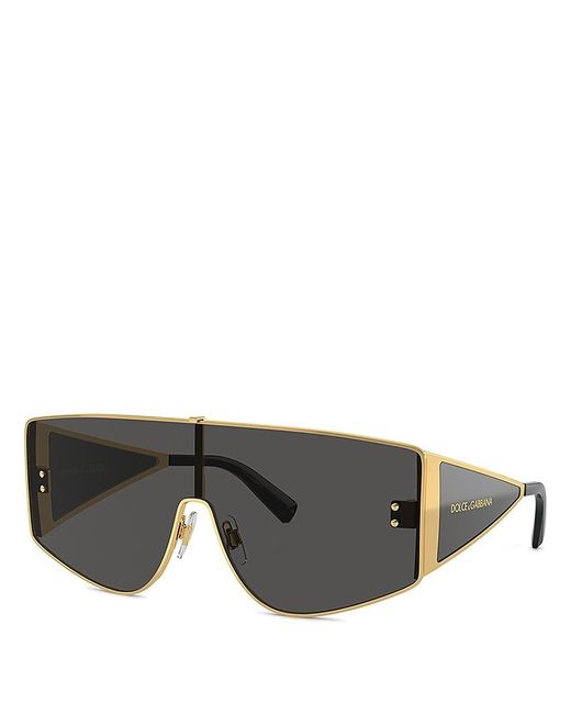 Dolce & Gabbana Gray Sharp Rectangular Shield Sunglasses, 144Mm