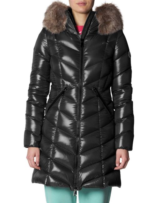 Moncler Fulmarre Faux Fur Hood Down Coat in Black Lyst