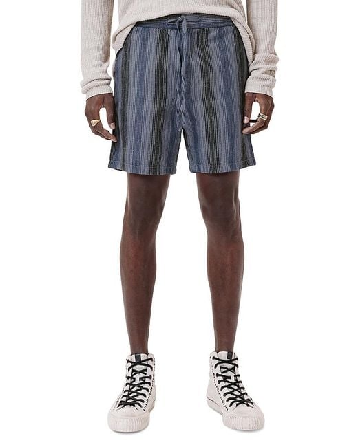 John Varvatos Blue David Drawstring Shorts for men