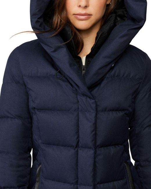 SOIA & KYO Talyse Hooded Down Puffer Coat in Blue | Lyst