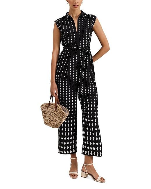 Phase Eight Black Delina Geo Jumpsuit