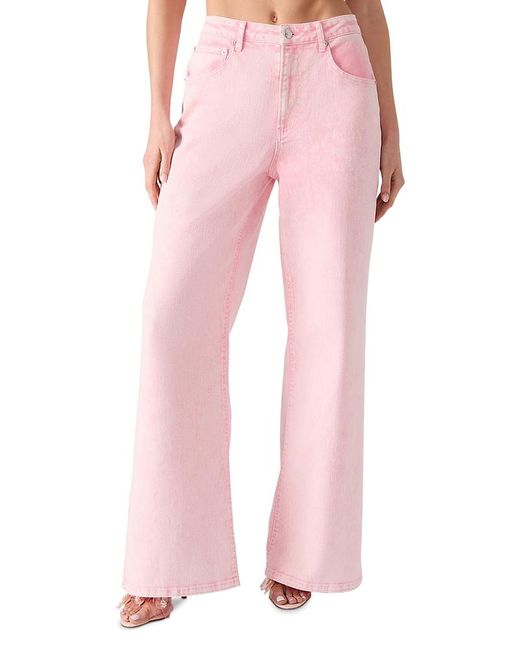 Steve Madden Pink High Rise Wide Leg Jeans