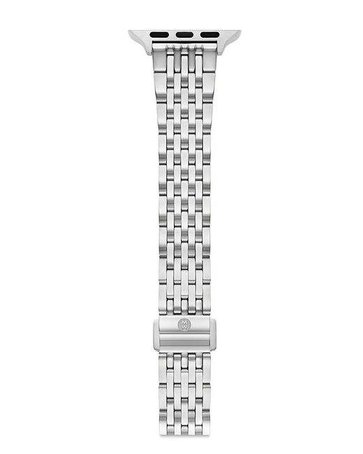 Michele White Tapered Seven Link Stainless Bracelet Band For Apple Watch, 38-49Mm