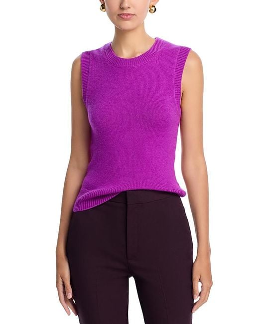 A.L.C. Purple A. L.C. Ian Sleeveless Cashmere Top