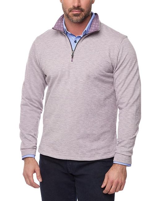Robert Graham Purple Remo Quarter Zip Sweater for men