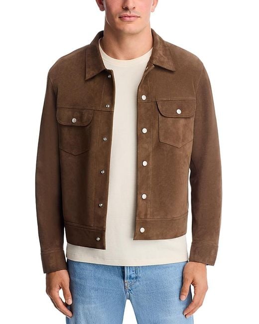 FRAME Brown Suede Trucker Jacket for men