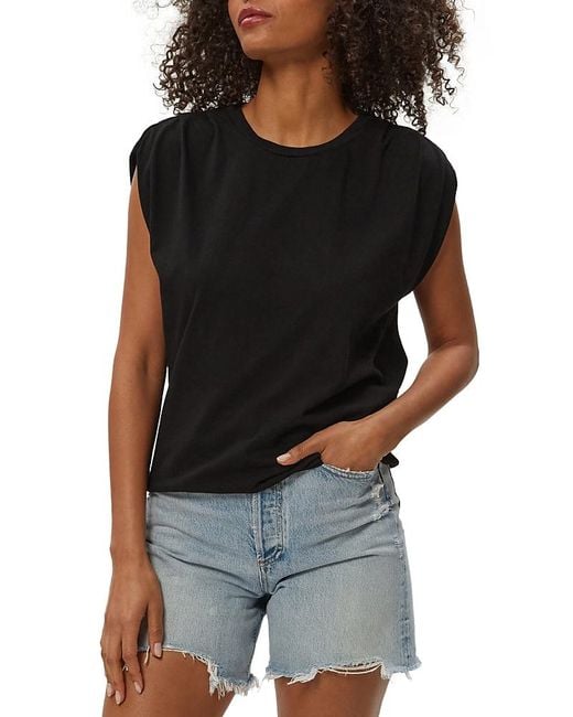 Michael Stars Black Luca Bubble Tee