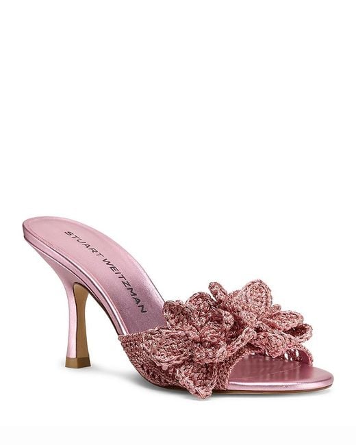 Stuart Weitzman Pink Lotus Slide Sandals