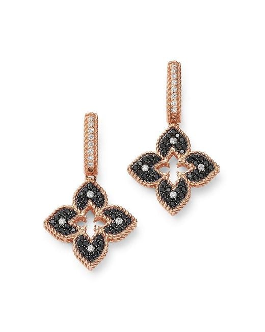 Roberto Coin Multicolor 18K Rose Venetian Princess & Diamond Drop Earrings