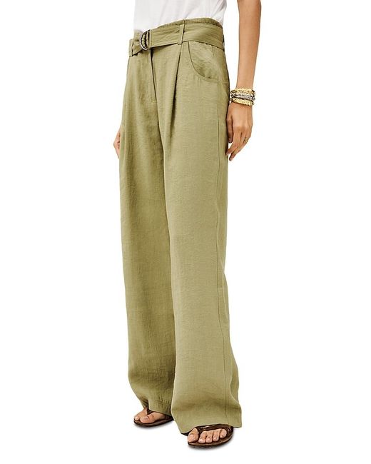 Ba&sh Green Dola Pleated Belted Pants