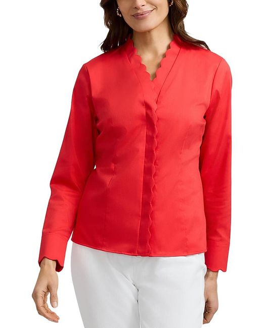 Foxcroft Red Bridget Matte Sateen Shirt