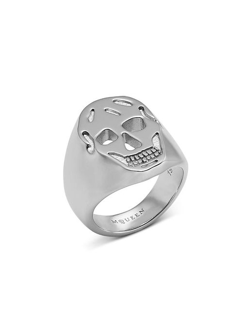 McQueen Gray Skull Ring for men