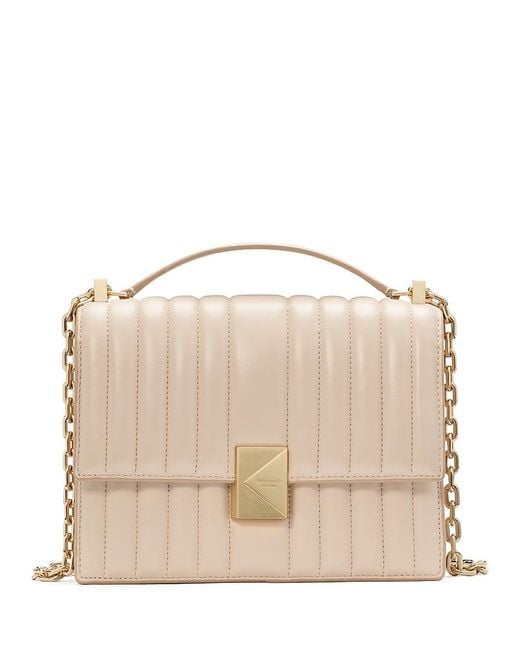 Kate Spade Natural Deco Quilted Leather Small Chain Shoulder Bag