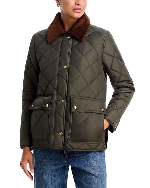 Aqua Brown Quilted Barn Jacket
