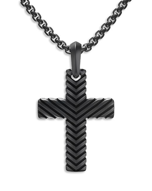 David Yurman Black Chevron Cross Pendant for men